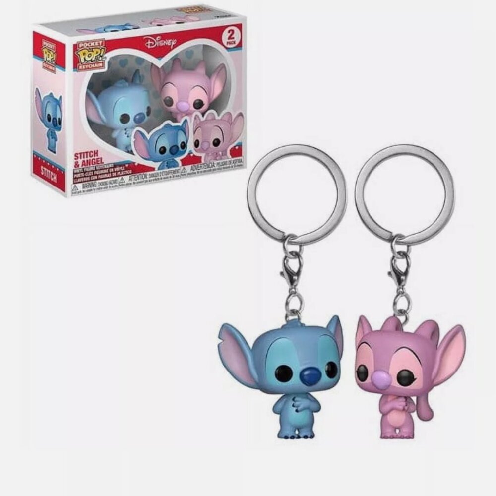 Funko Pop! Keychain: Lilo & Stitch & Angel 2 Pack Toy, LILO And ANGEL